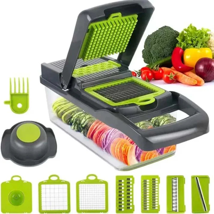 22-in-1 Vegetable Chopper & Mandoline Slicer – Ultimate Manual Kitchen Cutter with Container
