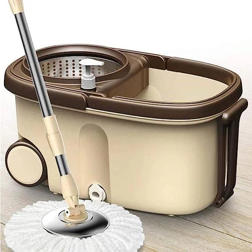 360° Professional Spin Mop & Bucket System – Stainless Steel Handle with Microfiber Head