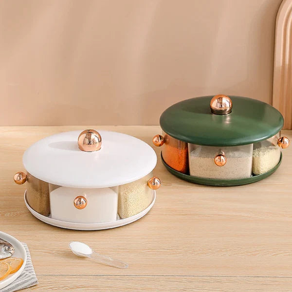 Double-Tier Rotating Storage Carousel – Non-Slip Lazy Susan for Spices, Skincare & Fridge