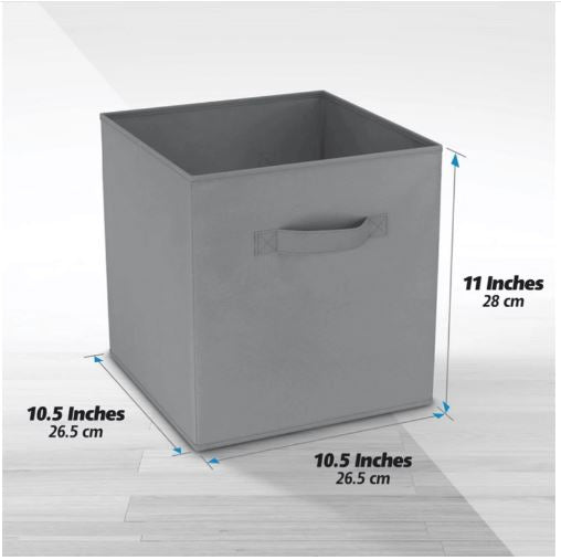 11-inch Foldable Cube Storage Box – Collapsible Fabric Organizer Bins with Handles