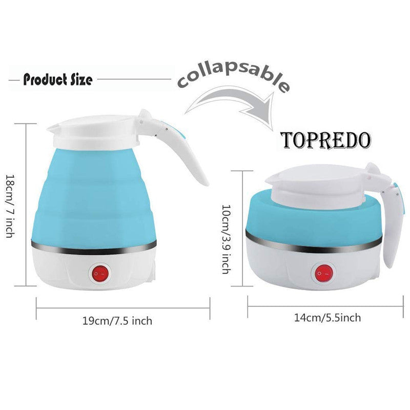 Portable Silicone Electric Kettle – Fast Boiling 600ml Foldable Travel Water Boiler