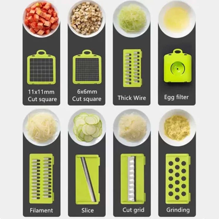 22-in-1 Vegetable Chopper & Mandoline Slicer – Ultimate Manual Kitchen Cutter with Container