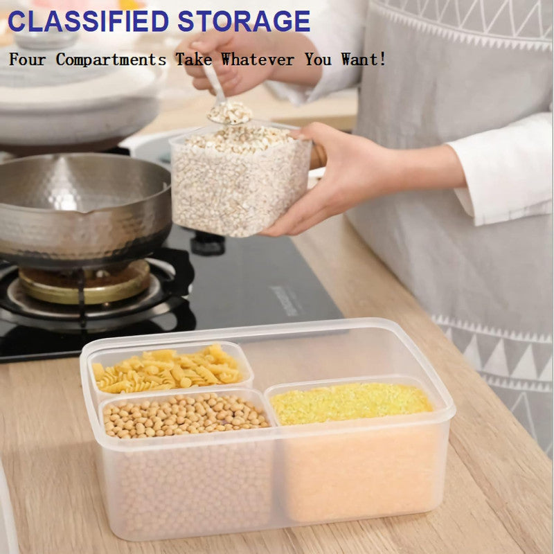 5-in-1 Airtight Refrigerator Organizer – Food Storage Box with 4 Drain Baskets