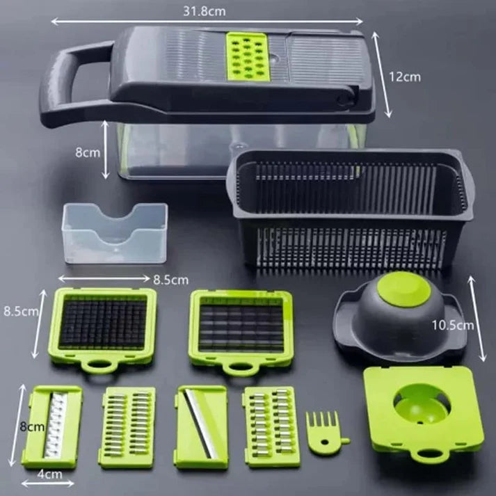 22-in-1 Vegetable Chopper & Mandoline Slicer – Ultimate Manual Kitchen Cutter with Container