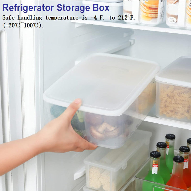 5-in-1 Airtight Refrigerator Organizer – Food Storage Box with 4 Drain Baskets