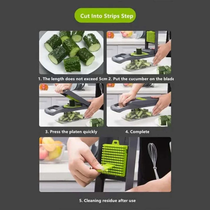 22-in-1 Vegetable Chopper & Mandoline Slicer – Ultimate Manual Kitchen Cutter with Container