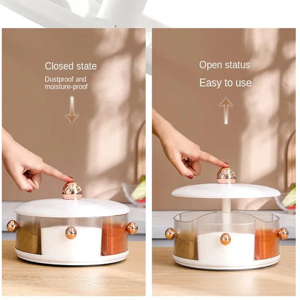 Double-Tier Rotating Storage Carousel – Non-Slip Lazy Susan for Spices, Skincare & Fridge