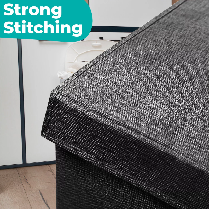 Large Foldable Laundry Basket with Lid – Collapsible Fabric Hamper for Clothes & Toys