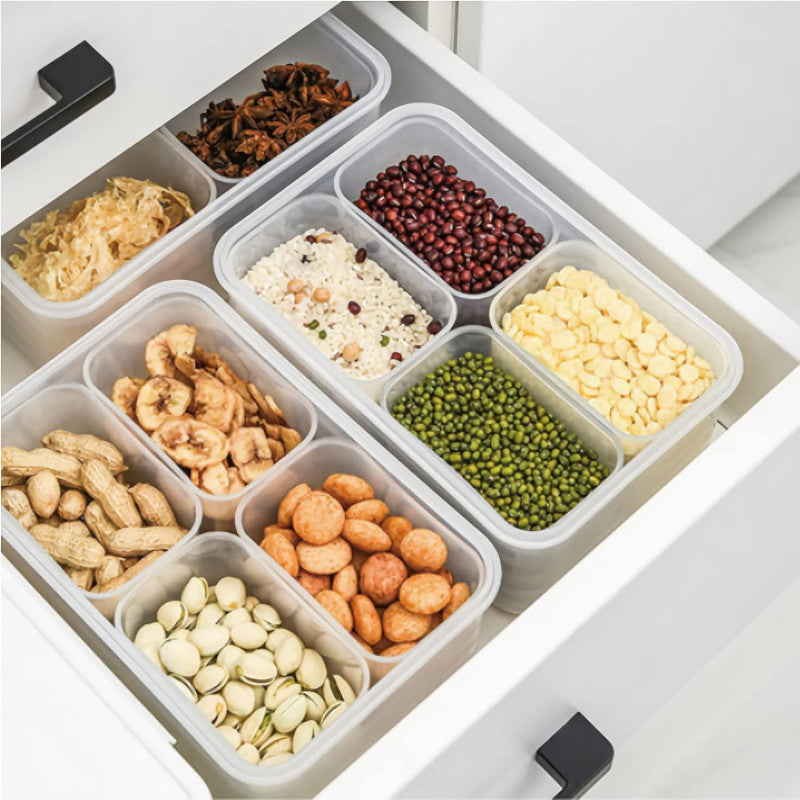 5-in-1 Airtight Refrigerator Organizer – Food Storage Box with 4 Drain Baskets