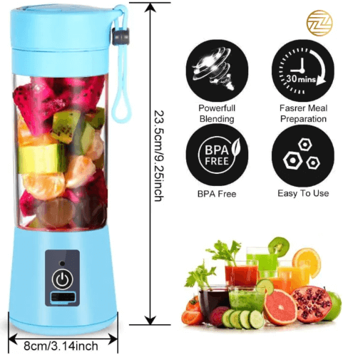 Portable USB Juicer Machine – Heavy Duty 6-Blade Smoothie Maker – Free Delivery