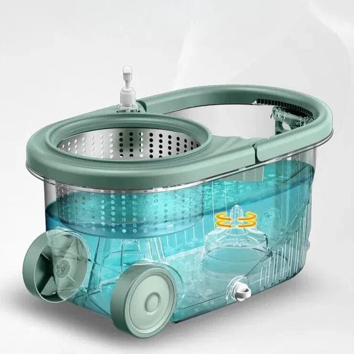 360° Professional Spin Mop & Bucket System – Stainless Steel Handle with Microfiber Head