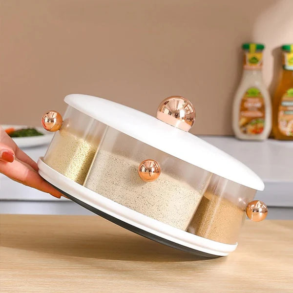 Double-Tier Rotating Storage Carousel – Non-Slip Lazy Susan for Spices, Skincare & Fridge
