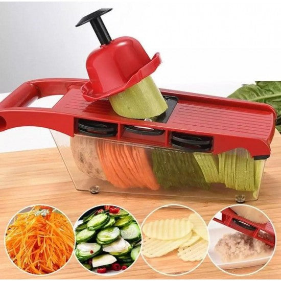 Professional 6-in-1 Vegetable Cutting Machine – Stainless Steel Slicer & Grater – Free Shipping